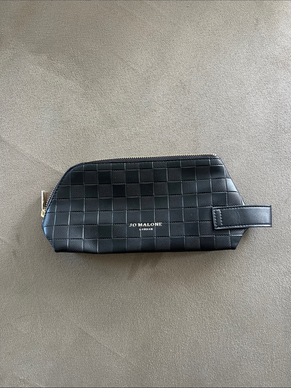 Jo Malone Black Checker Toiletry Pouch with Side Handle